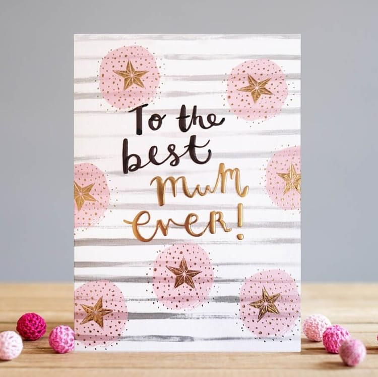 LOUISE TILER萬用卡/ Best Mum Ever粉波點星星