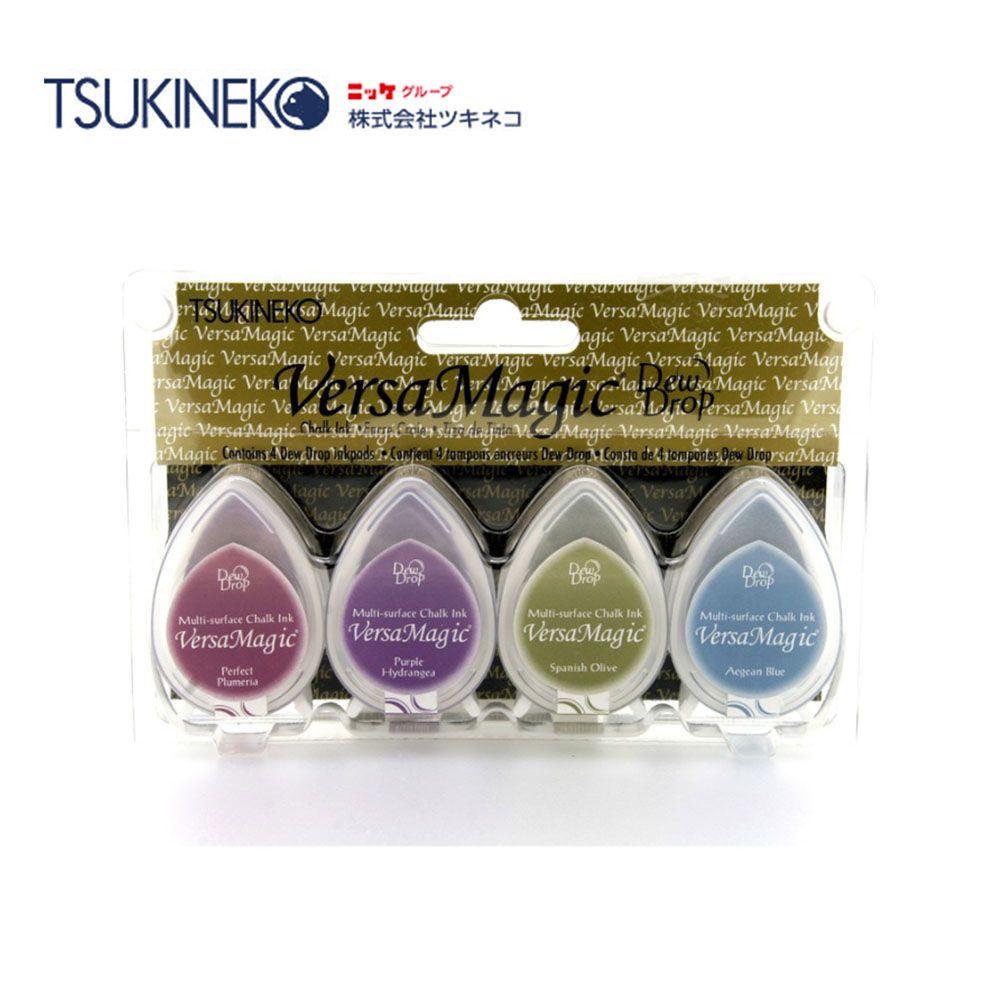 TSUKINEKO月貓粉彩水滴印台四色組/ 珠寶盒/ GD-402