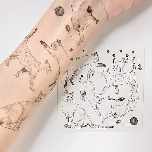 PAPERSELF刺青貼紙/ 養貓日記Meow 2/ 2入