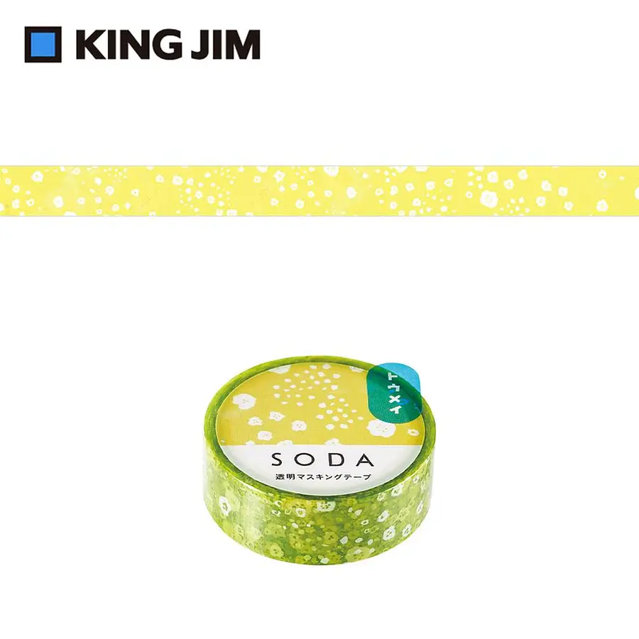 KING JIM Hitotoki Soda透明PET卷狀膠帶 第1彈/ 15MM/ 散步