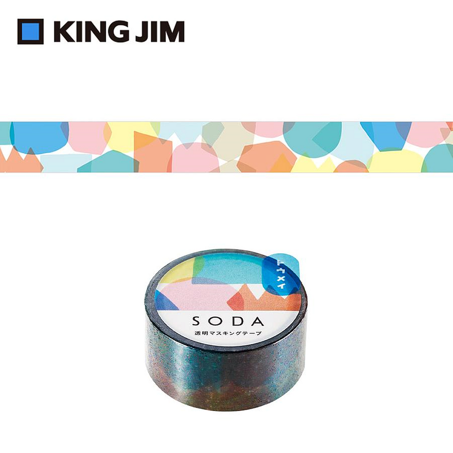 KING JIM Hitotoki Soda透明PET卷狀膠帶 第1彈/ 20MM/ 玻璃紙