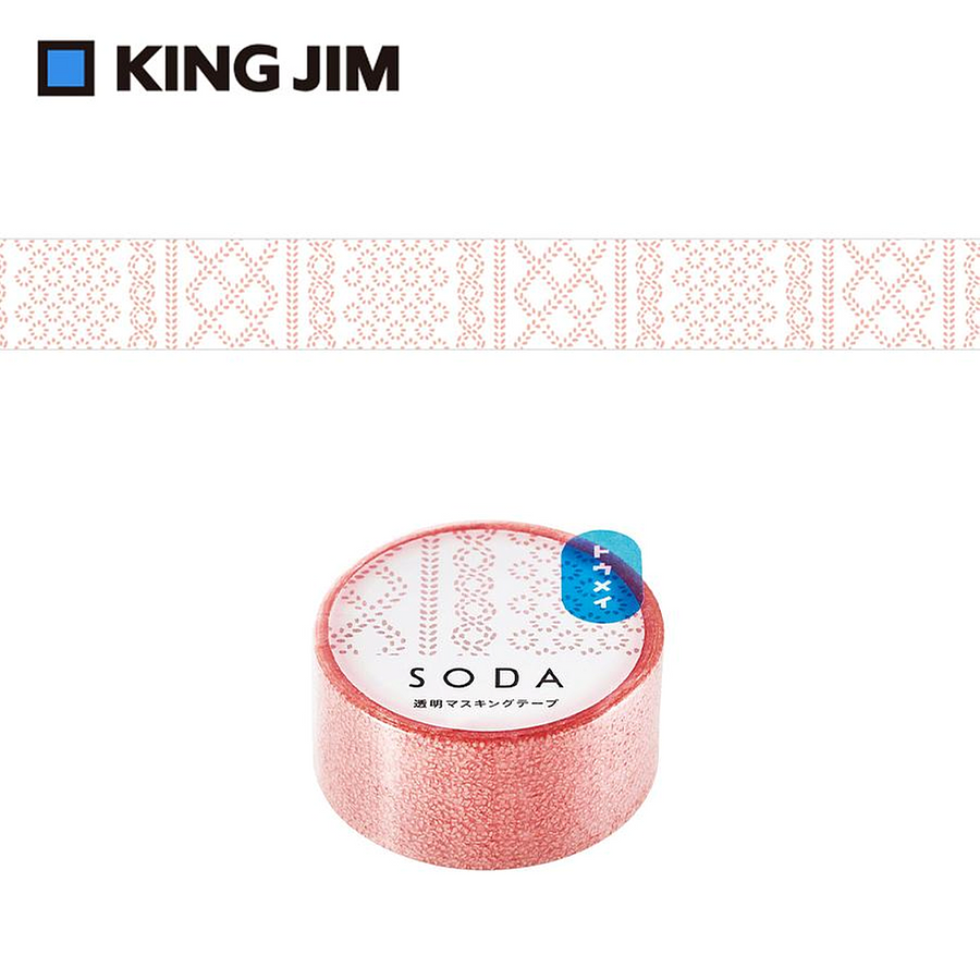 KING JIM Hitotoki Soda透明PET卷狀膠帶 第1彈/ 20MM/ 針織