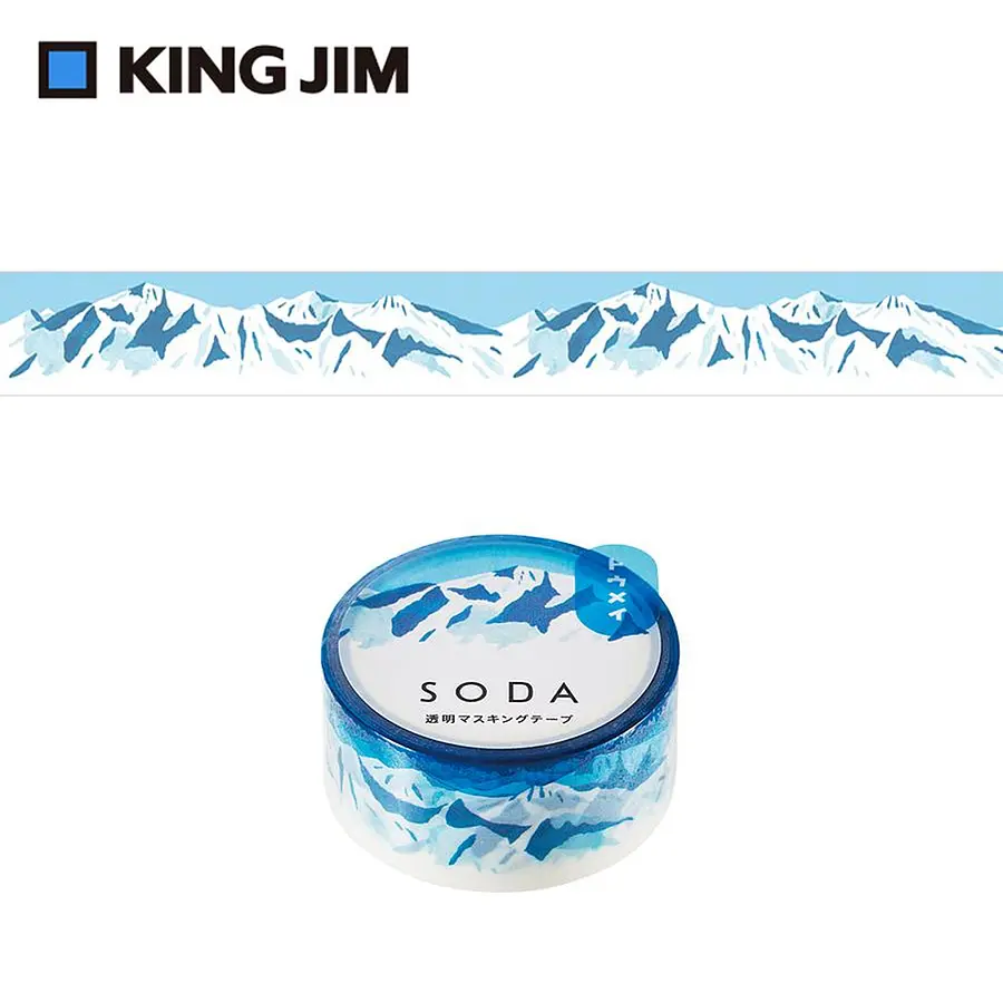 KING JIM Hitotoki Soda透明PET卷狀膠帶 第1彈/ 20MM/ 阿爾卑斯山