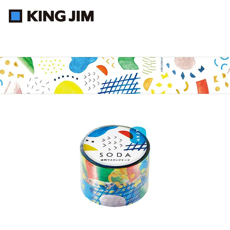 KING JIM Hitotoki Soda透明PET卷狀膠帶 第1彈/ 30MM/ 小零件