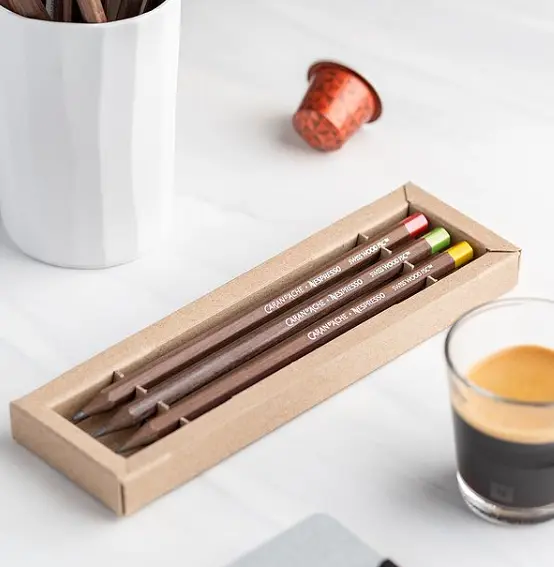 CARAN D'ACHE Nespresso聯名瑞士原木鉛筆組/ HB/ 3支
