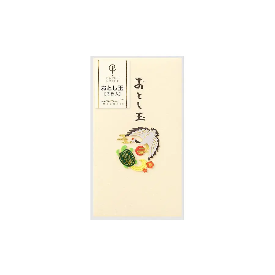 日本 MIDORI PC 紅包袋/ Crane And Turtle/ 3入