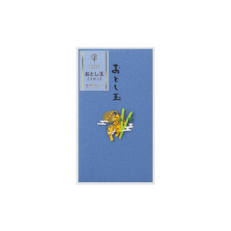 日本 MIDORI PC 紅包袋/ Tiger Folding Screen/ 3入