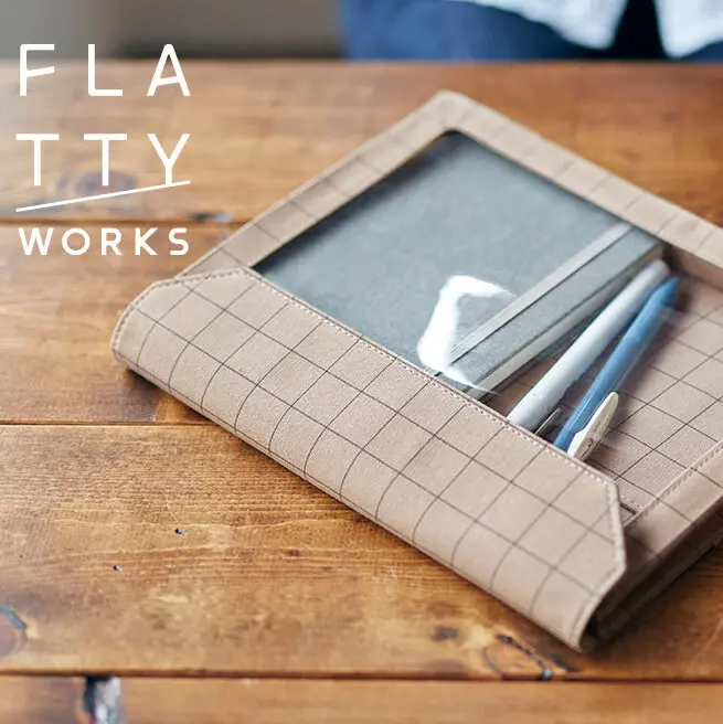 KING JIM FLATTY WORKS多用途帆布收納袋/ 格紋限定款/ A6/ 5460-L103