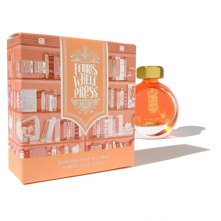 FERRIS WHEEL PRESS餅乾瓶摩天輪鋼筆閃粉墨水/ 珊瑚色的樂園Wonderland in Coral/ 38ml
