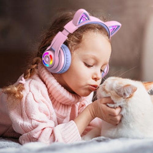 iClever BTH13炫光無線兒童耳機/ 紫色