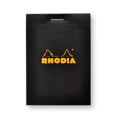 法國RHODIA 上掀式騎馬釘方眼筆記本/ A7/ Black/ Squared