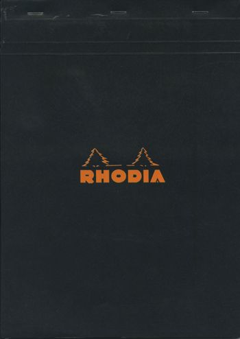 法國RHODIA 上掀式騎馬釘方眼筆記本/ A4/ Black/ Squared