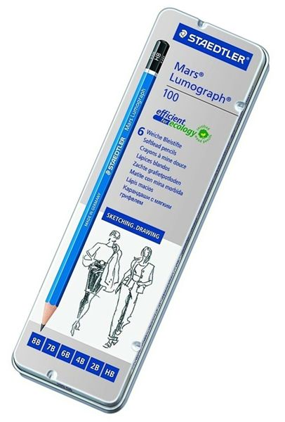 STAEDTLER頂級藍桿6入素描鉛筆組