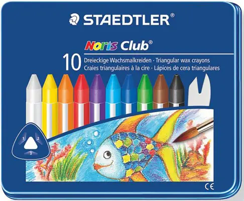 STAEDTLER 10色三角水溶性蠟筆組