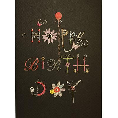 日本EASE生日卡/ 生日快樂/ 黑色