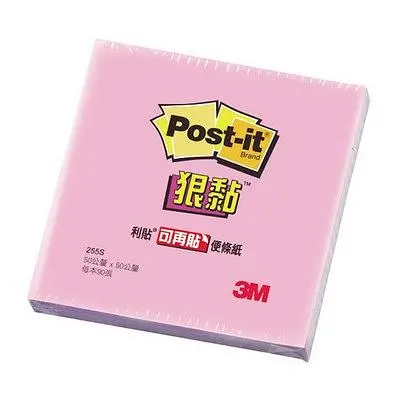 3M狠黏便條紙/2x2'/粉紅色