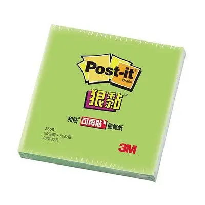 3M狠黏便條紙/2x2'/綠色