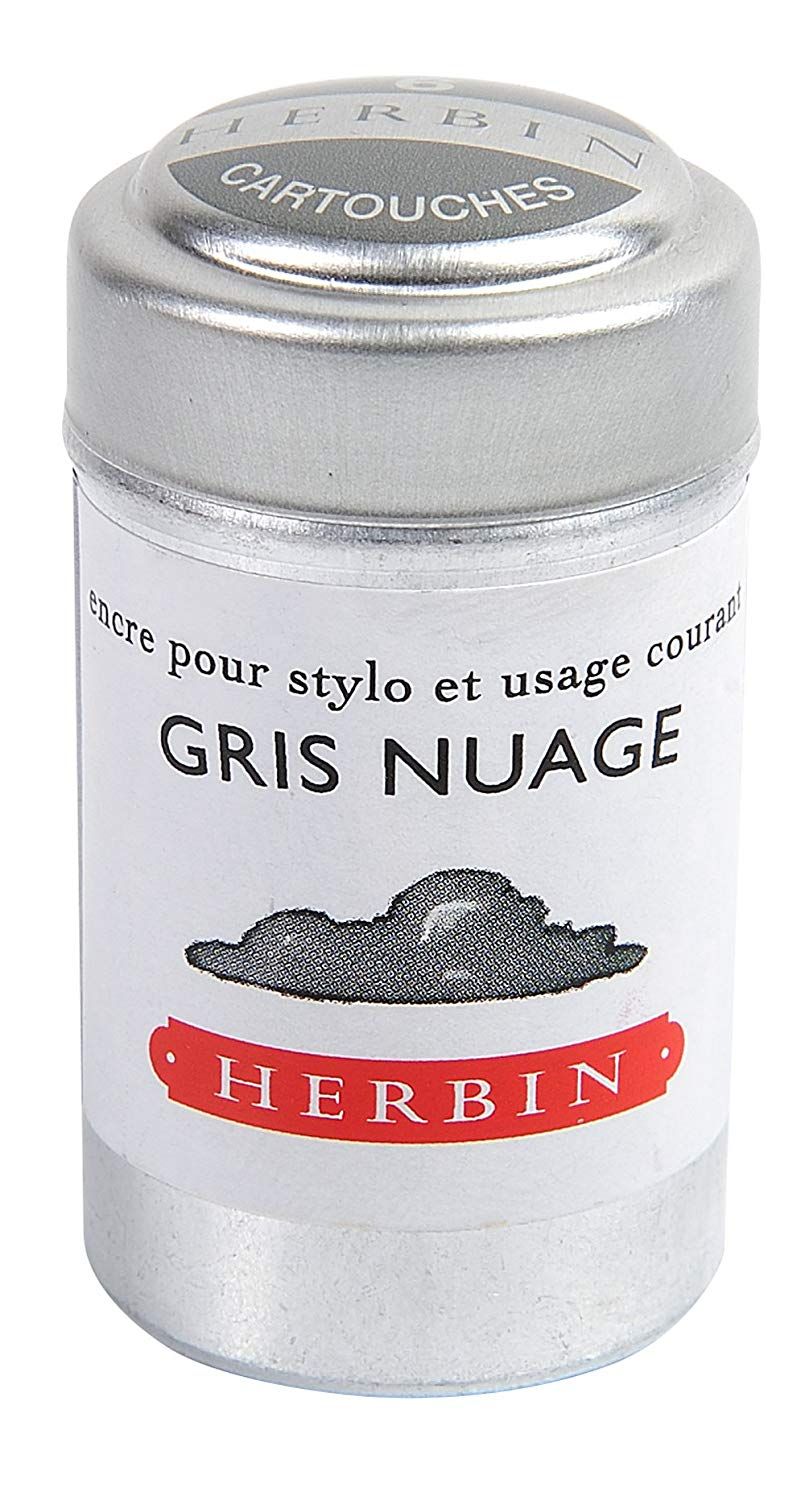 法國Jacques Herbin 鋁罐裝墨水管6入/ Gris Nuage