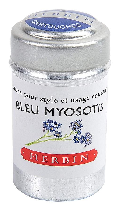 法國Jacques Herbin 鋁罐裝墨水管6入/ Bleu Myosotis