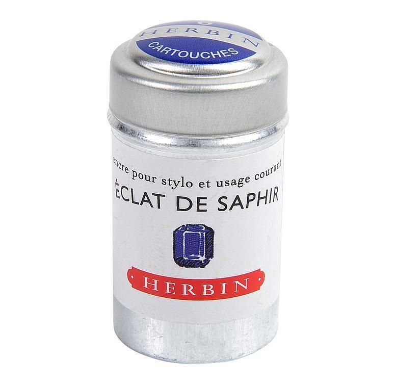 法國Jacques Herbin 鋁罐裝墨水管6入/ Eclat de Saphir