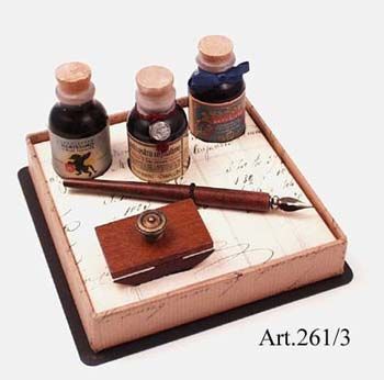 Rubinato 古典墨水3入+吸墨器+木桿沾水筆