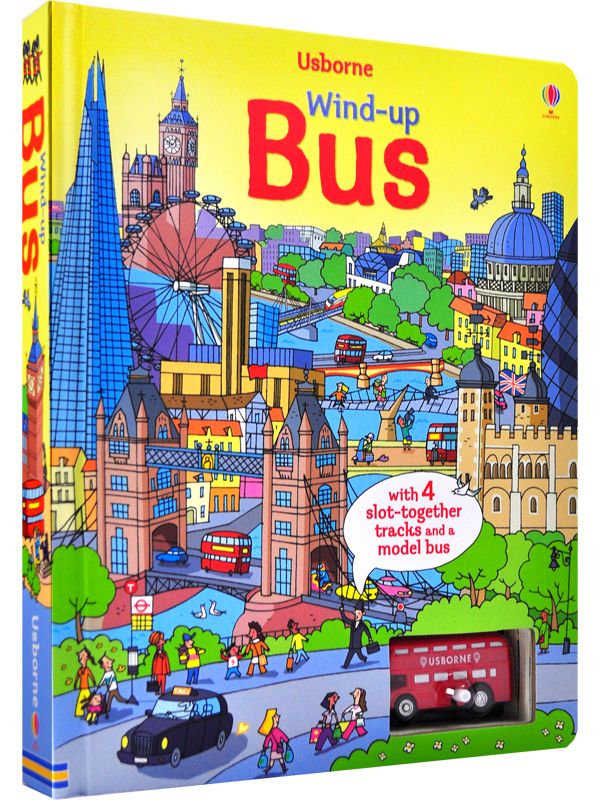 超人氣軌道書限時優惠➤Wind-up Bus: With 4 Slot-together Tracks and a Model Bus