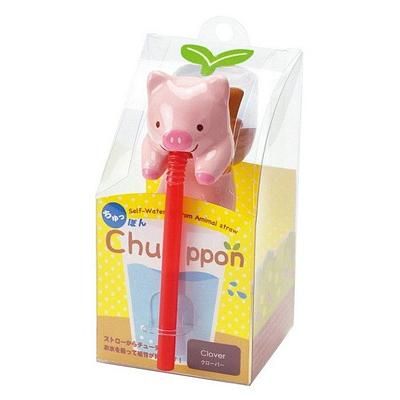 聖新陶芸Chuppon小植栽/ 豬/ 白花三葉草
