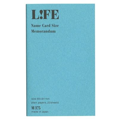 日本 LiFE M 名片型筆記本 2冊入/ 藍/ 空白