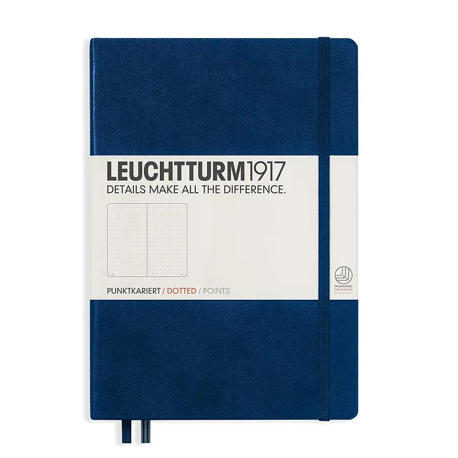 德國 LEUCHTTURM1917 硬殼筆記本 A5/ 深藍/ 方點