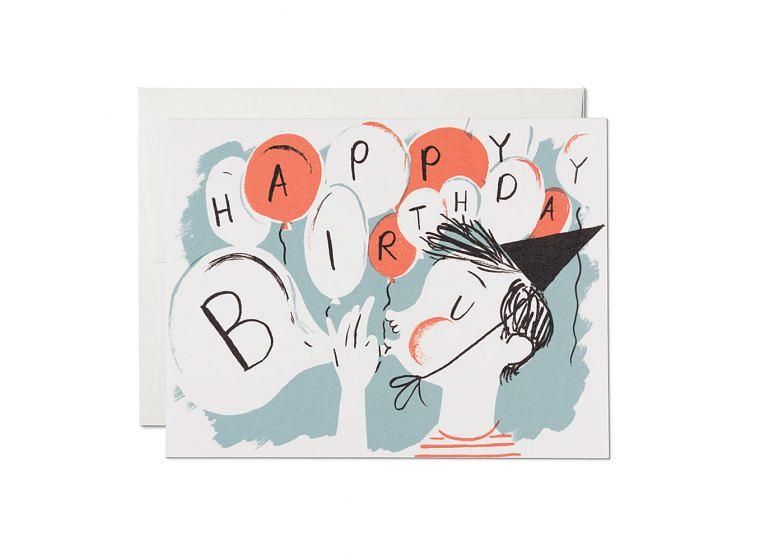 美國RED CAP生日卡/ Blowing Balloons