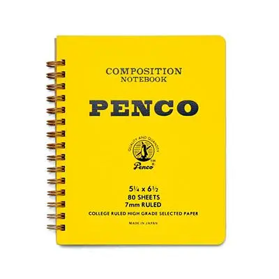 日本 HIGHTIDE Penco Coils 橫線筆記本/ 水性罫線/ M/ 黃