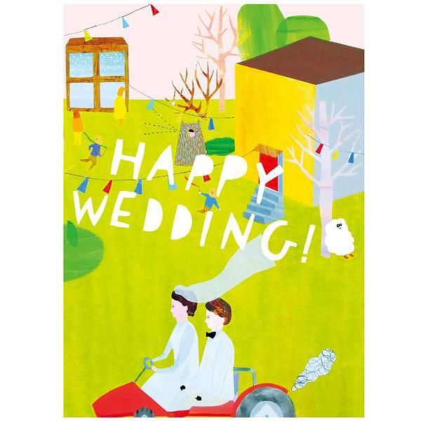 日本tegami結婚卡/ Chigusa Aihara/ 結婚快樂