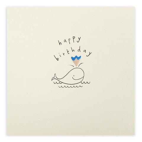 英國 Pencil Shavings 生日卡/ Whale