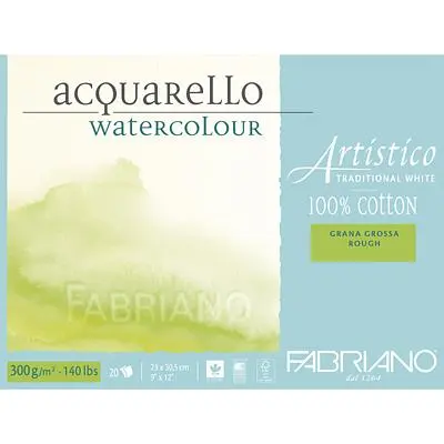 FABRIANO Artistico藝術家水彩本/ 傳統白/ R/ 23x30.5cm/ 20張