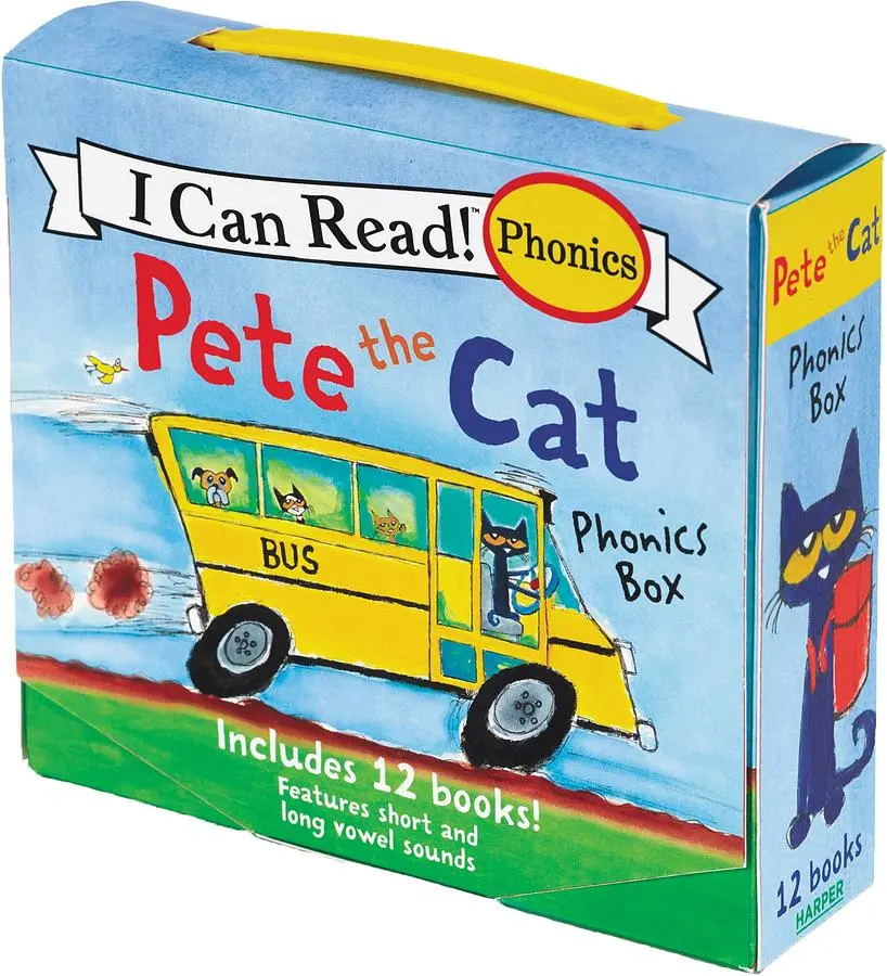 Pete the Cat Phonics Box: Includes 12 Mini-Books Featuring Short and Long Vowel Sounds (12冊合售)