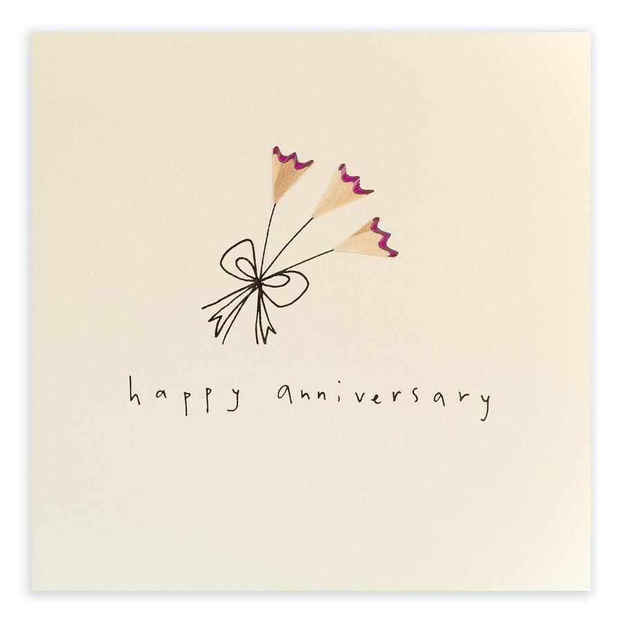 英國 Pencil Shavings 萬用卡/ Anniversary Pink Flowers