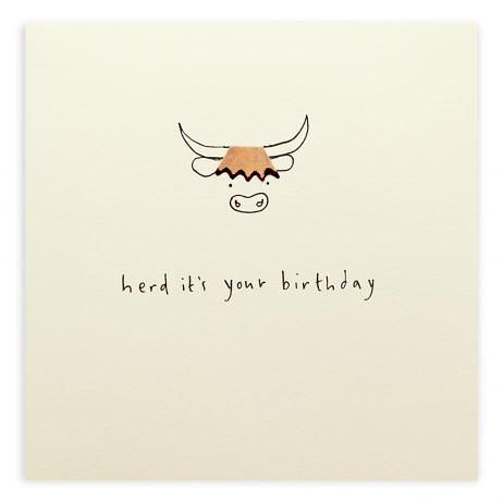 英國 Pencil Shavings 生日卡/ Birthday Highland Cow