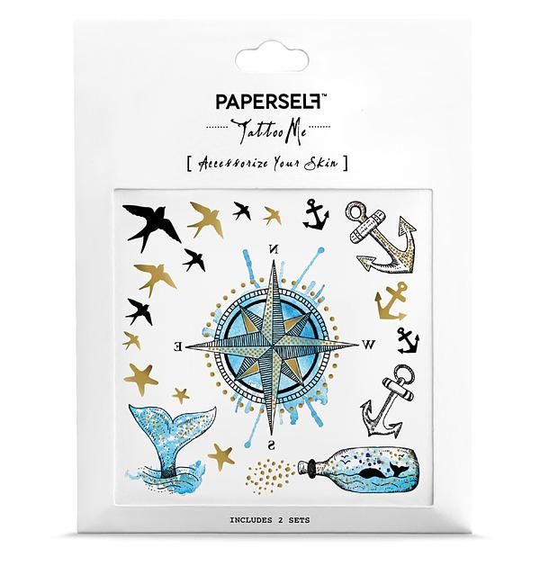 PAPERSELF刺青貼紙/ 海洋探險Nautical/ 2入