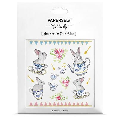 PAPERSELF刺青貼紙/ 午茶兔女伶Rabbit Tea Party/ 2入