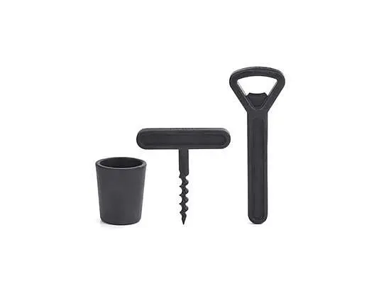 美國 KIKKERLAND 鑄鐵酒器組/ 量酒器+開瓶器