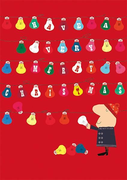 英國ART FILE聖誕卡/ Ink Press/ Light Bulbs