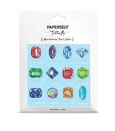 PAPERSELF刺青貼紙/ 誕生石Birthstone/ 2入