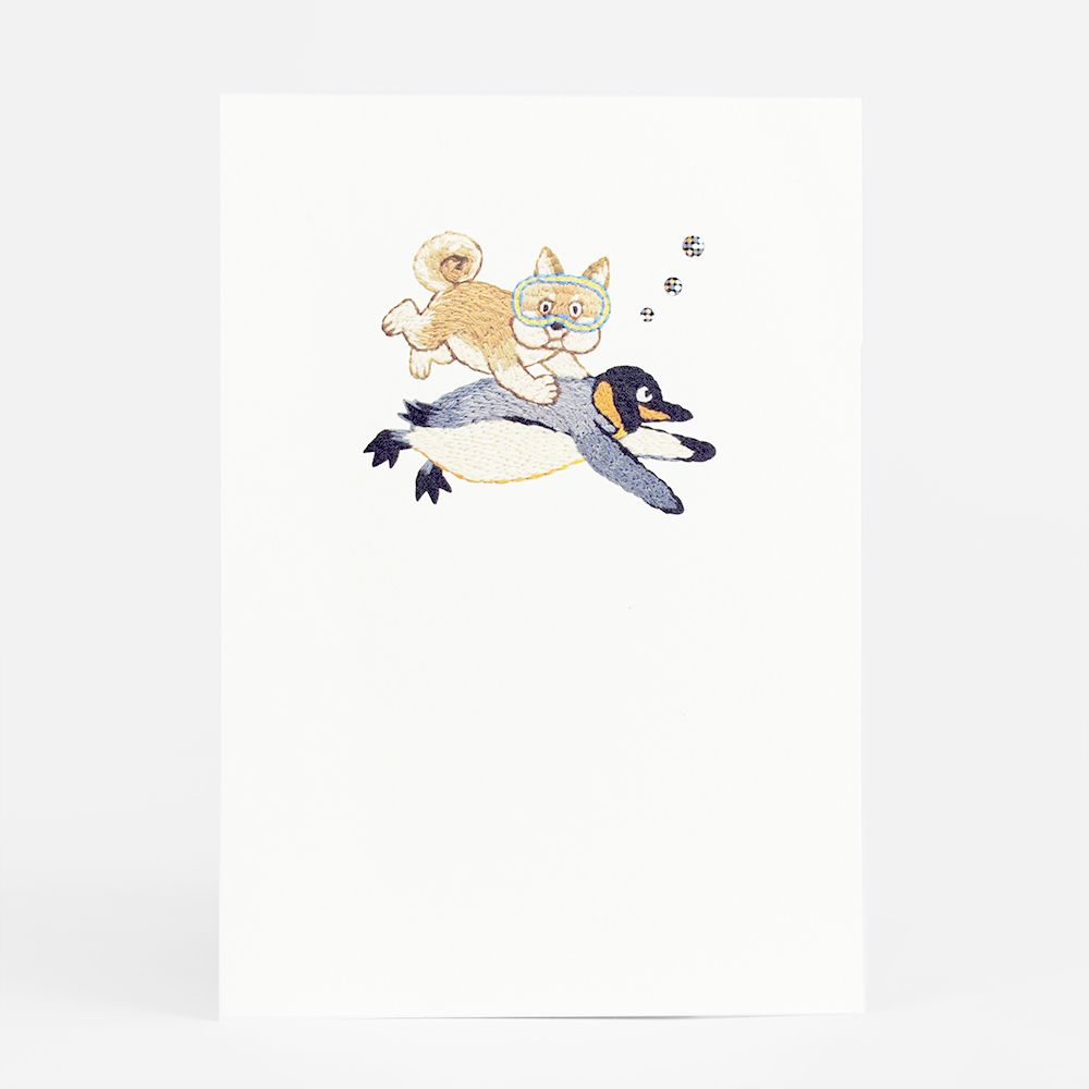 【誠品獨家】日本7 days cards 明信片/ 柴犬與企鵝