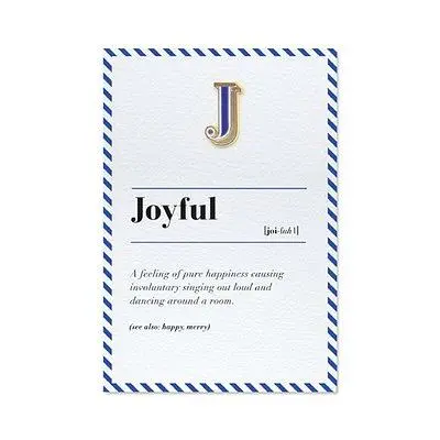 PAPERSELF琺瑯徽章卡/ J/ Joyful
