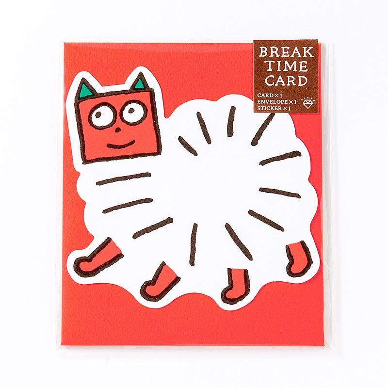 日本 AIUEO KUMA COFFEE Break Time 萬用卡附封口貼紙/ バネ/ 粉