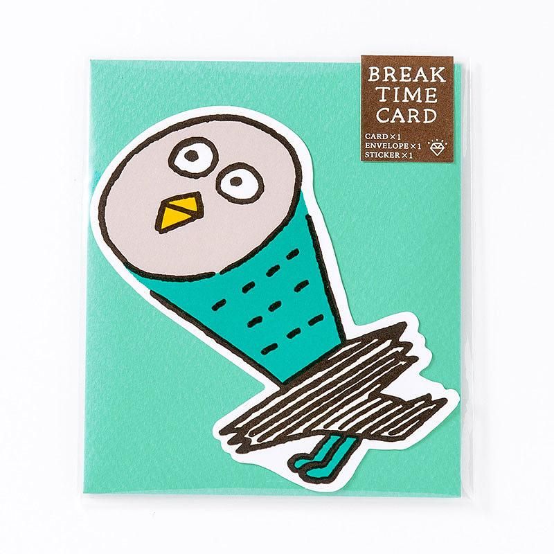 日本 AIUEO KUMA COFFEE Break Time 萬用卡附封口貼紙/ ピピピ/ 薄荷綠