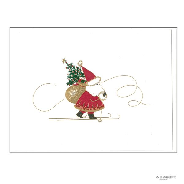 美國CRANE聖誕卡/ Skiing Santa Card
