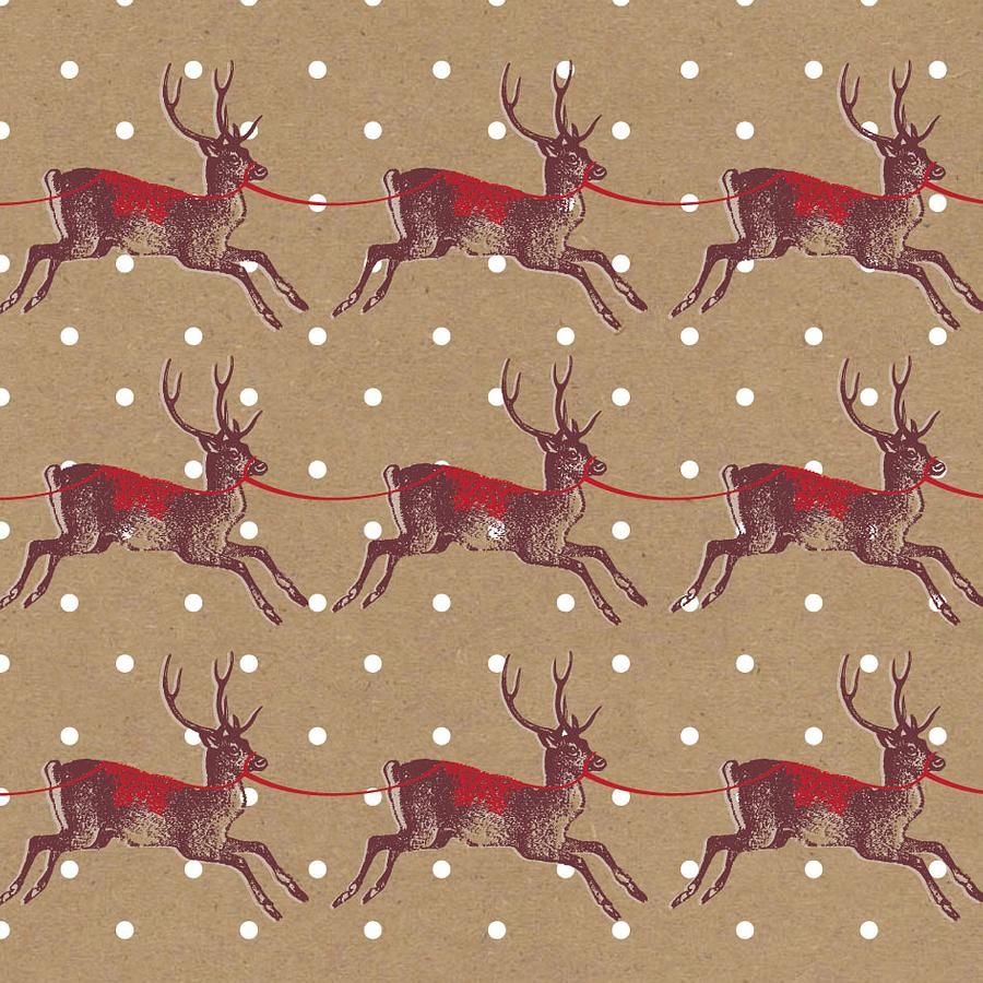 英國ART FILE聖誕卡/ Deer on Kraft