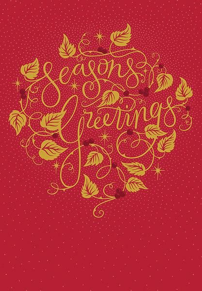 英國ART FILE聖誕卡/ Season's Greetings Foliage