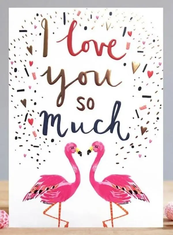 LOUISE TILER萬用卡/ Flamingo Couple 紅鶴情侶